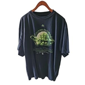 Majestic St. Louis Cardinals Star Wars Yoda Black and Green Tee Shirt Size 2XLT
